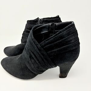 Black suede shoe boot.  Size 10